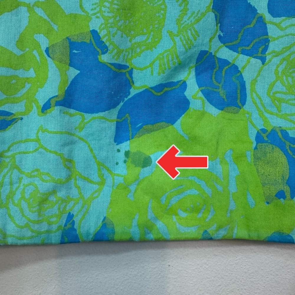 LILLY PULITZER Vtg Early 60’s Shift Dress Side Tie 100% Cotton Blue Green Floral - Picture 9 of 9